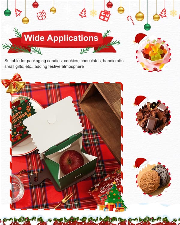 20 st Julklappsaskar, Julaftons Äppelaskar, Julgodisaskar, Nya Festliga Presentförpackningar
