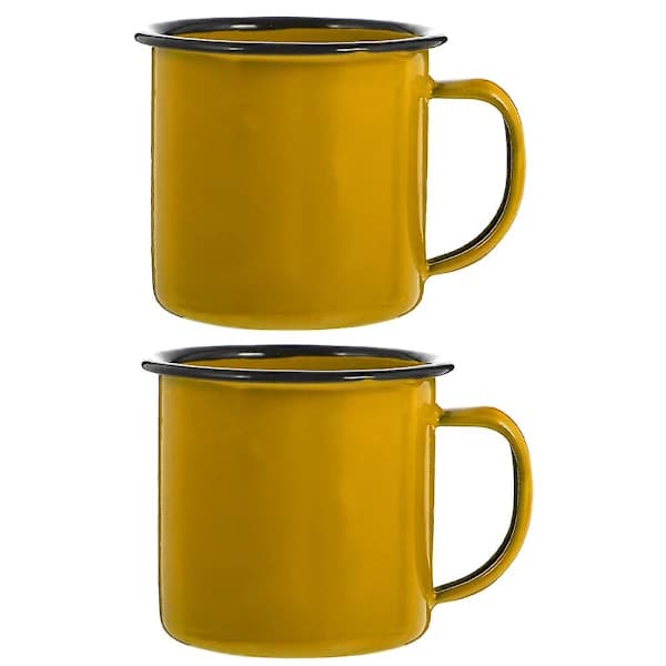 2 st emaljmuggar campingmuggar emalj kaffekopp tekopp drickskoppar för kontor resor【PL】