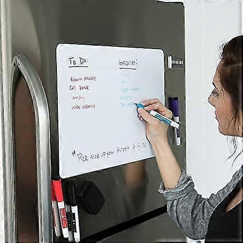17\"x12\" Magnetic Whiteboard for Refrigerator with Stain Resistant Technology, Flat Pack Refrigerator Magnetic Planner