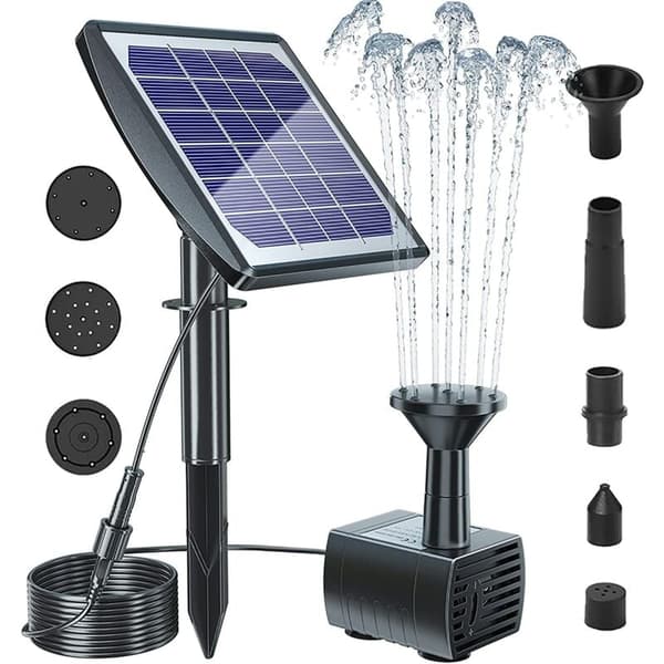 Solar Water Pump 2W 200L/H with Adjustable Panel - Compatible with Aquarium, Small Pond, Garden, Terrace, Pool