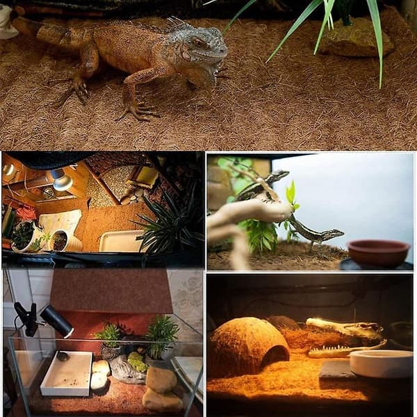 Krybdyrmåtte Kokosfiber Skildpaddemåtte Måtte til Kæledyr Terrariumforing Krybdyrtilbehør til (80*40CM)