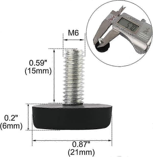Pakke med 8 justerbare møbelfødder, nivelleringsfødder, bordglidere, M6 X 15 mm gave