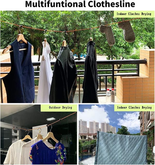 Retractable Camping Clothesline, Portable, Travel Clothesline DXGHC