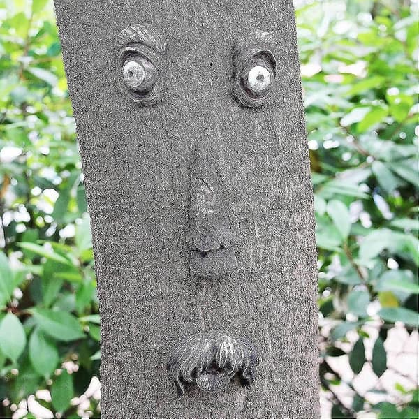 Garden Tree Face, Old Man Tree Face Decor, Playful Resin Tree Huggers