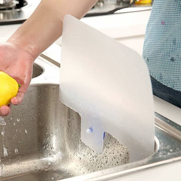 Silicone Splash Guard with Suction Cups for Kitchen and Bathroom Sinks (Transparent) - MODOU