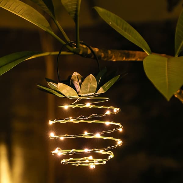 Solcellelampe Smedejern Ananaslampe Led Have Kobber Wi