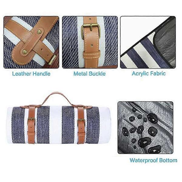 2 Pcs Waterproof Beach Blankets Camping Blankets Sandproof Belt Handles Suitable for Picnics, Beaches
