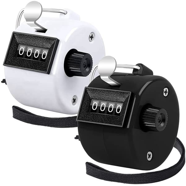4-pack 4-digit clicker counters, portable mechanical tally counters