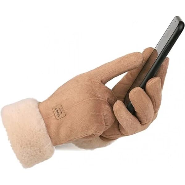 Mockavinterhandsker til damer - Handsker - Touchskærmshandsker - Rosa