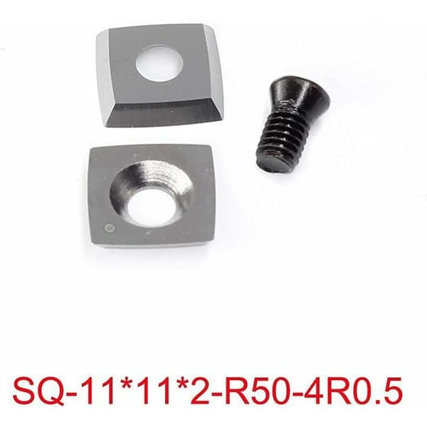 3 pcs Carbide Inserts for Woodturning Lathes (Includes 11mm Square with Radius, 12mm Round, 28X10mm Diamond with Point)