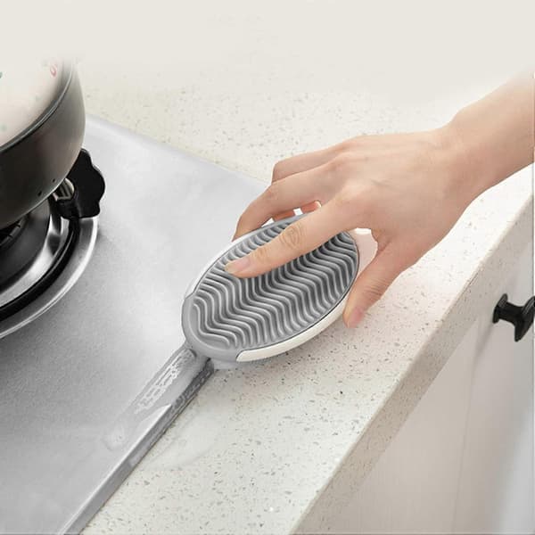 Silicone wash brush Multifunctional cleaning brush Practical kitchen utensils (as shown, one size fits all)