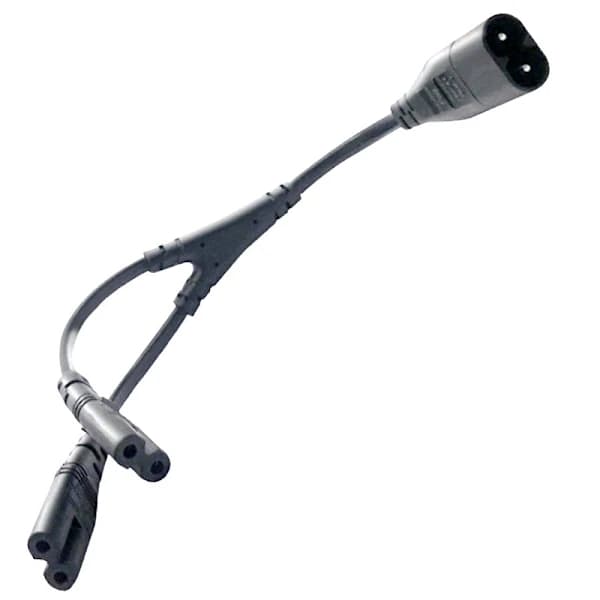 C7 til C8 30 cm forlængerkabel IEC-splitter - hun til 2 x han - forlængerkabel Y-splitter til figur 8 strømkabel - TV-strømkabeladapter