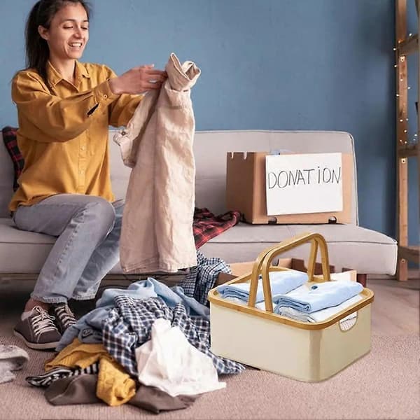 Laundry Basket Storage Basket Desk Organizer Drawer Ood Handle Storage Baskets for Shelves Large Basket Cl