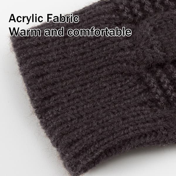 Vintervarme Fingerløse Vanter til Kvinder med Tommelfingerhul, Over Albue, Mørkegrå KLB