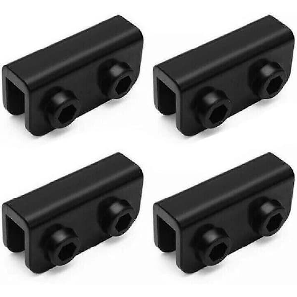 4 pcs 2-way Pop Up Gazebo Replacement Connector Spare Rectangular Bracket Set Black