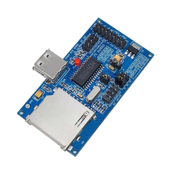 IC USB Utviklingskort Evalueringskort Modul CH376 CH376S SD-kort Krystalloscillator Seriell Port
