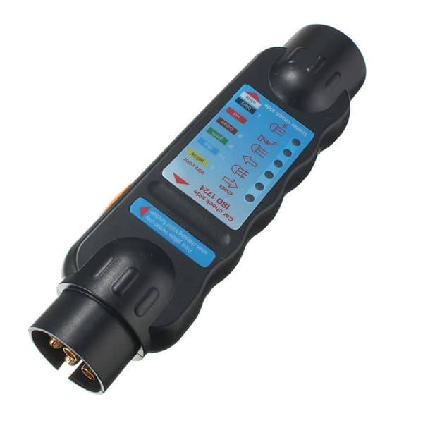 Black Car Trailer Tester 1pc 12V 7-Pin Trailer Test Tool Wiring Circuit Tester Diagnostic Tool Socket Tester