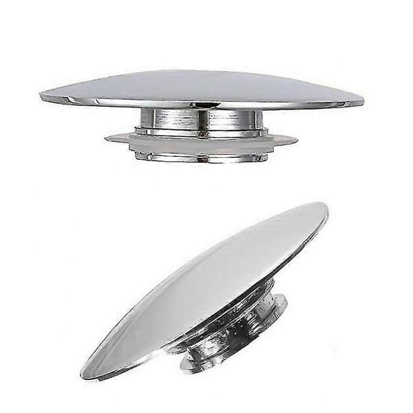 66mm Silver Chrome Basin Waste Pop-up Sink Stopper Cover Click Clack Push Button Bathroom Sink Up Drain Stop Drain Protector