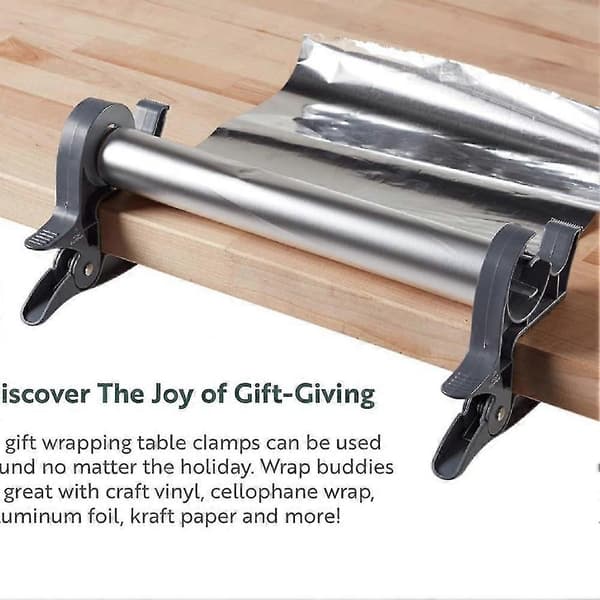 1 Pair Packaging Dispenser Table Model Gift Wrapping Tool Tape Dispenser Paper Roll Holder Grey