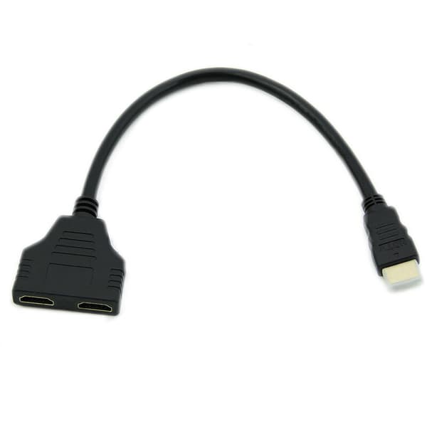 Han til indgang og udgang Splitter Kabeladapter Konverter - Sort