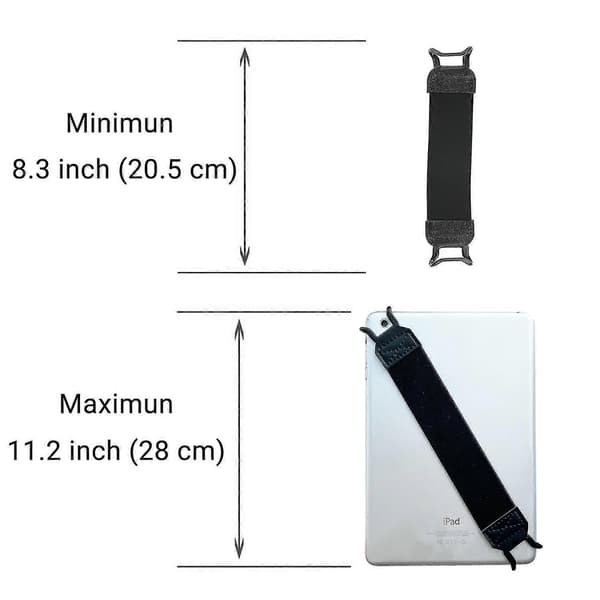 WUOJI Universal Tablet Hand Strap Holder, Handle with Elastic Band, Secure Portable for iPad/iP [DB] Gray One-size Gray One-size