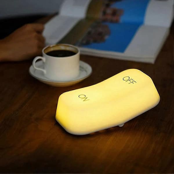 LED-bordlampe Gravitys Sensor Light USB-ladningsbryter Liten nattlampe for soverom nattbordslampe, A Hvit Hvitt lys White White light