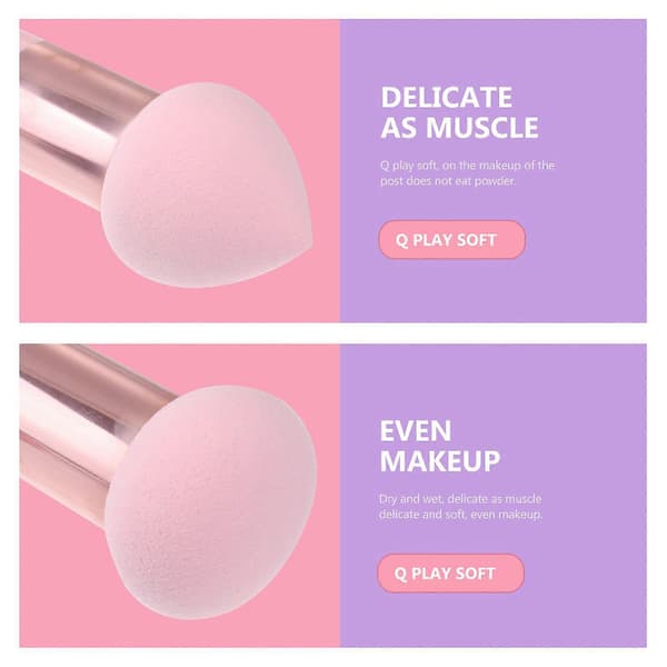 3 stk. multifunktionelle makeuppenne Dobbeltendede svampefoundation-svampe til piger