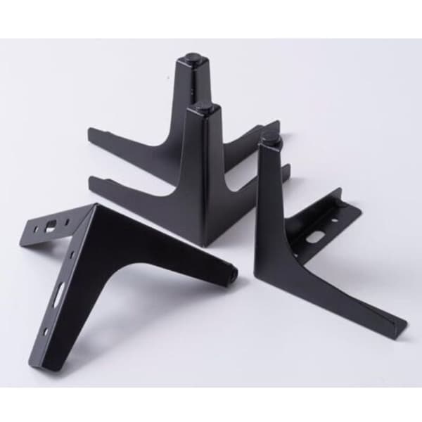 Meta sorte møbel- og sofaben - Sæt med 4 metalben - Elegante designben til lænestole og skabe - Sort - Højde 130 mm (FMY)
