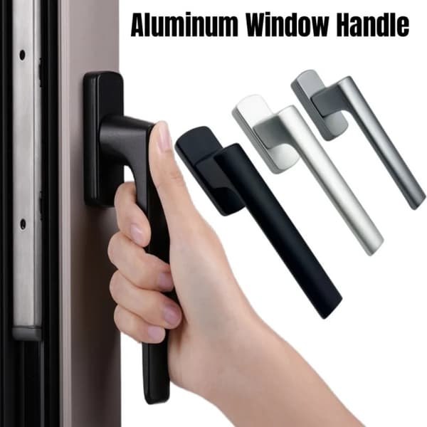 Lockable Window Handle for Tilt and Turn Windows in Aluminum Alloy with Ergonomic Curved Lever and 25mm Square Spindle Silver Silver Silver