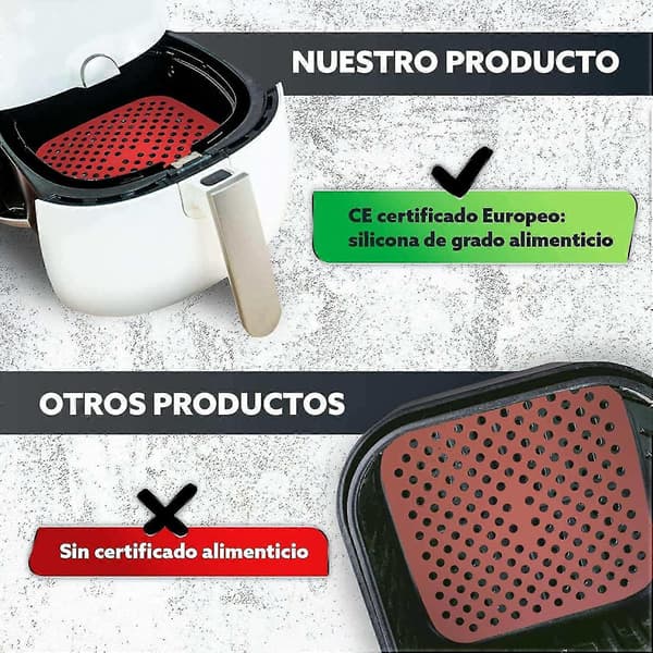 2 stk Silikon Airfryer Matter, Gjenbrukbare, 21,5 cm