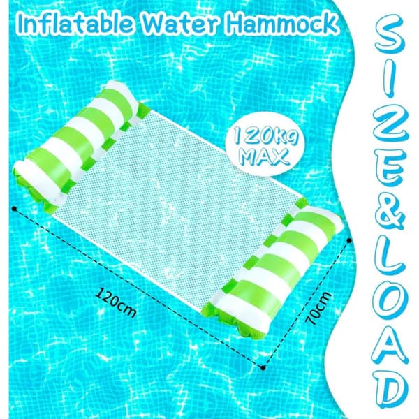 Pool Hammock for Adults 2 pcs, Inflatable Floating Hammock 4-in-1 Float Hammock Multi-Use Water Hammock Foldable Portable Ultralight Float