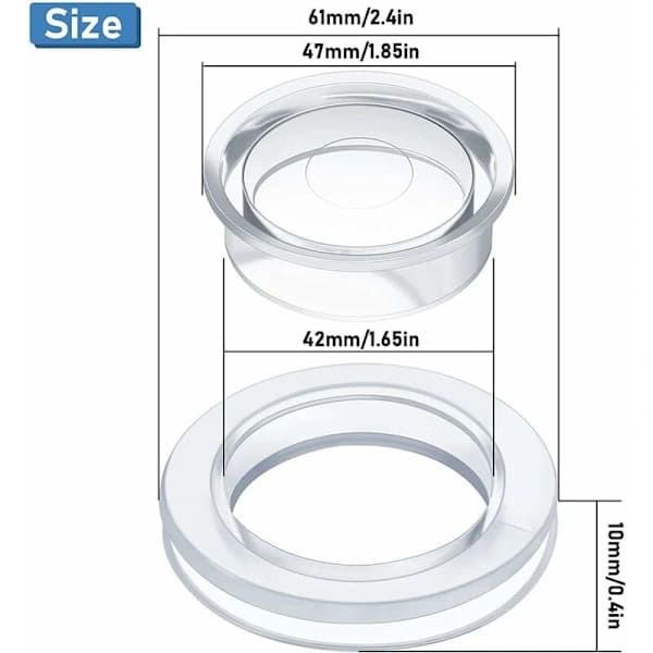 Pack Patio Table Umbrella Rings and Cap Set, Thicker Hole Ring Plugs and Cap Set for Standard Size Umbrella (Clear)
