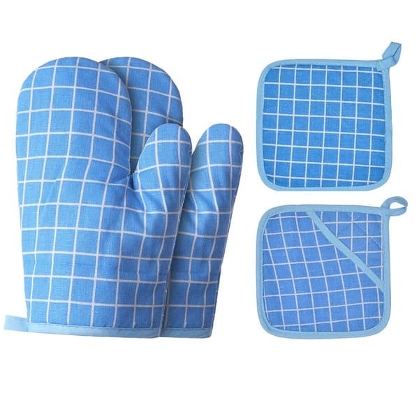 4-delt Grytekluter og Grytehansker Sett - Resirkulert Silikon Sklisikker for Matlaging/Baking/Grilling (grå)