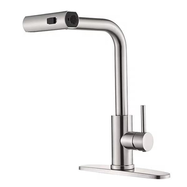 Kitchen Faucet - Pull-Out Spray Mixer in Stainless Steel, 3-in-1 Nozzle with Pull-Out Function_OF Silver S1 Silver S1