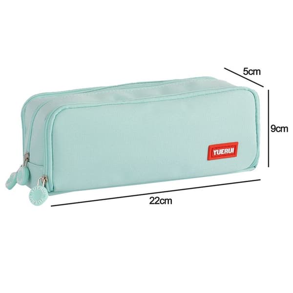 Stor 3-roms cyan pennal med stor kapasitet KLB