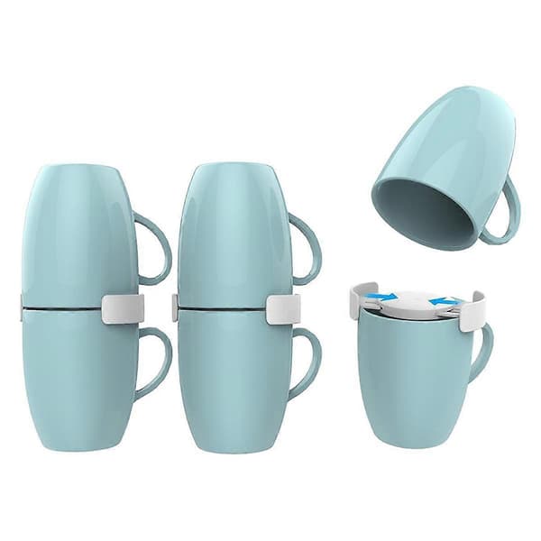 6-pak kaffekopholder til skab, kopholder, stabelbar, justerbar, pladsbesparende, sort