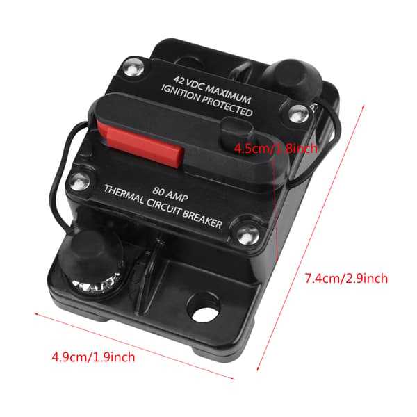 DC12V-42V Car Audio Inline Circuit Breaker Manual Reset (80A)