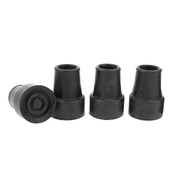 4 stk. gummispids til vandrestave, krykkespidser, bundbeskyttere, 19 mm