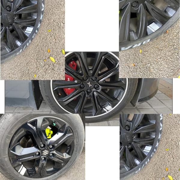 6 stk Reflekterende Stripedekaler for 18 \"-21 \" Bilfelger (Hvit)