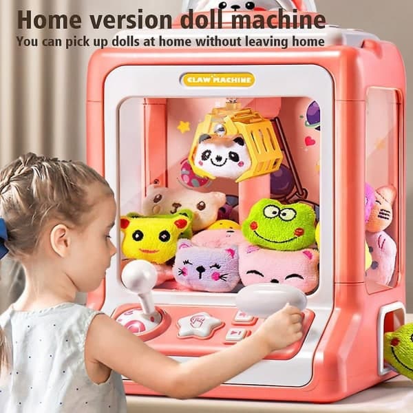 Automatic Claw Machine Toy with LED Lights, Music, and Cartoon Game FX