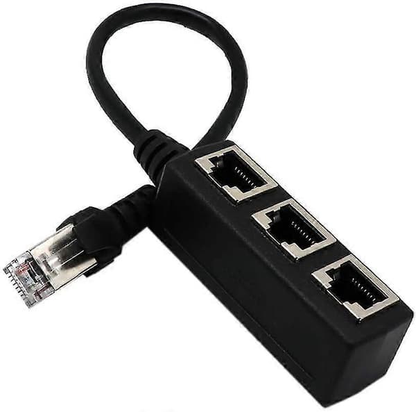 Nettverksadapterkabel 1 til 3 porter Ethernet - Splitter for Ethernet En-til-Tre Forlengelse [db]