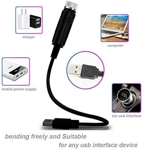 1 stk rød USB Magic Ball stjerne belysning bil full av stjerner ved