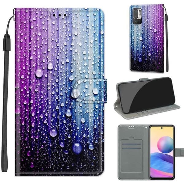 Fodral för Xiaomi Poco M3 Pro 5G/Xiaomi Redmi Note 10 5G 6.5 \" Vattenpärlor PU Läder Plånboksfodral DKCHD1[DB]
