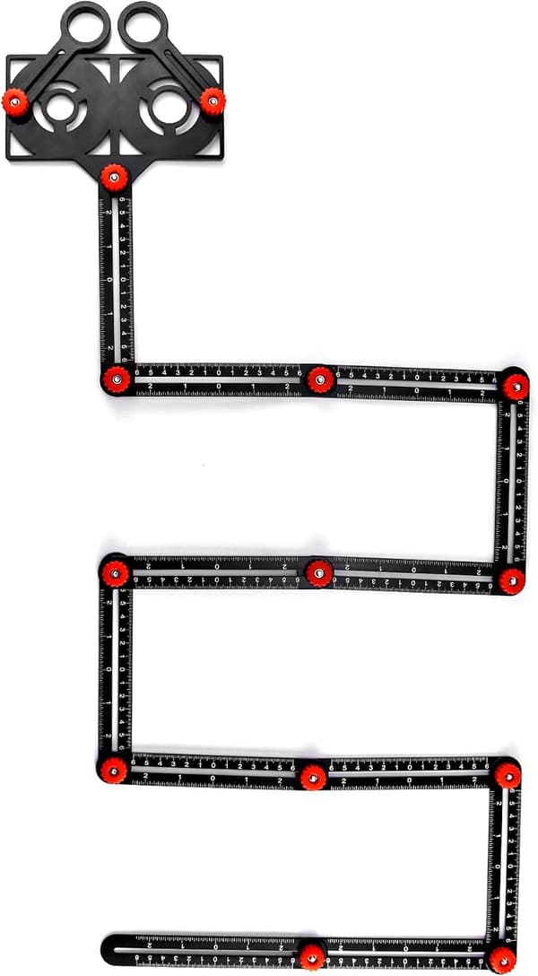 Multi-angle measuring ruler with positioning hole, 12-sided F DXGHC