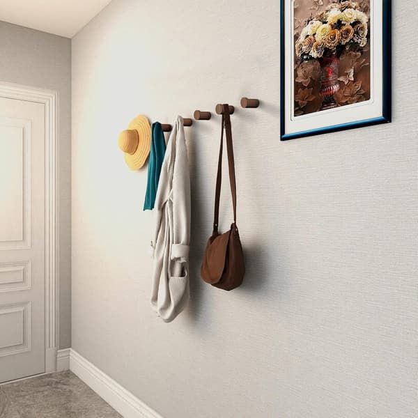 pieces - 3.5*3.5*5 cm - hook - wooden wall hooks - wall-mounted wooden hooks - sturdy coat hook - decorative towel hook