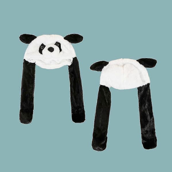 Dejlige Panda Øre Bevægelige Plys Hat Legetøj All-match Til Pige Dreng I Efterår Vinter -Sy