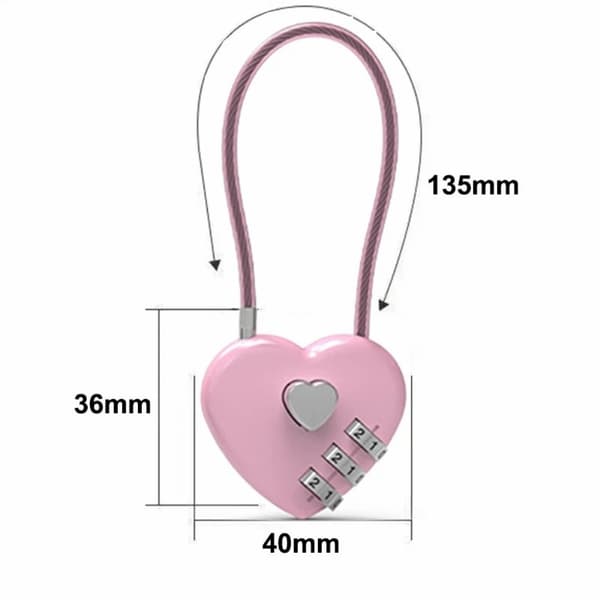 Heart 13.5 cm Combination Lock Padlock Storage Cabinet Code Lock