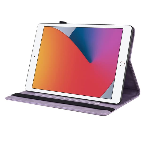 Leather Case iPad 10.2 7th Generation (2019) Butterflies Purple