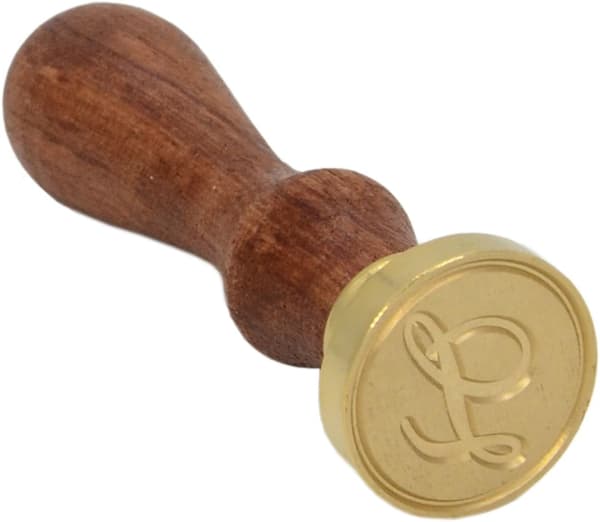 Voksseglstempel bokstav A-Z, alfabet initialseglstempel for jule- og takkekort, bryllupsinvitasjon W-S-2 (bokstav L)