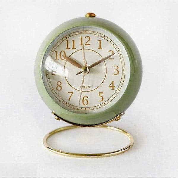 Compact Silent Alarm Clock, Traditional Analog Quartz Table Clock with Loud Alarm and Backlight